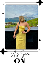 Yellow Strapless Satin Maxi