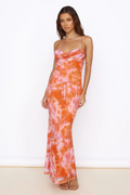 Orange Mesh CrissCross Midi
