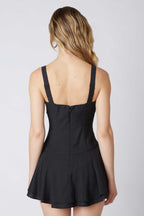 Black Dropwaist Tiered Romper