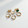 Colorful Gemstone Open Ring Set of 6