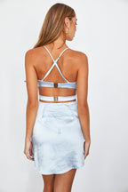 Icy Blue Side Cut-Out Asymmetrical Mini