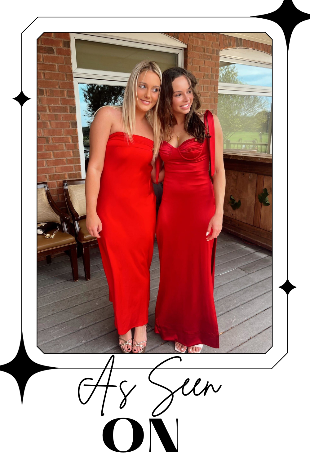 Red Strapless Satin Maxi