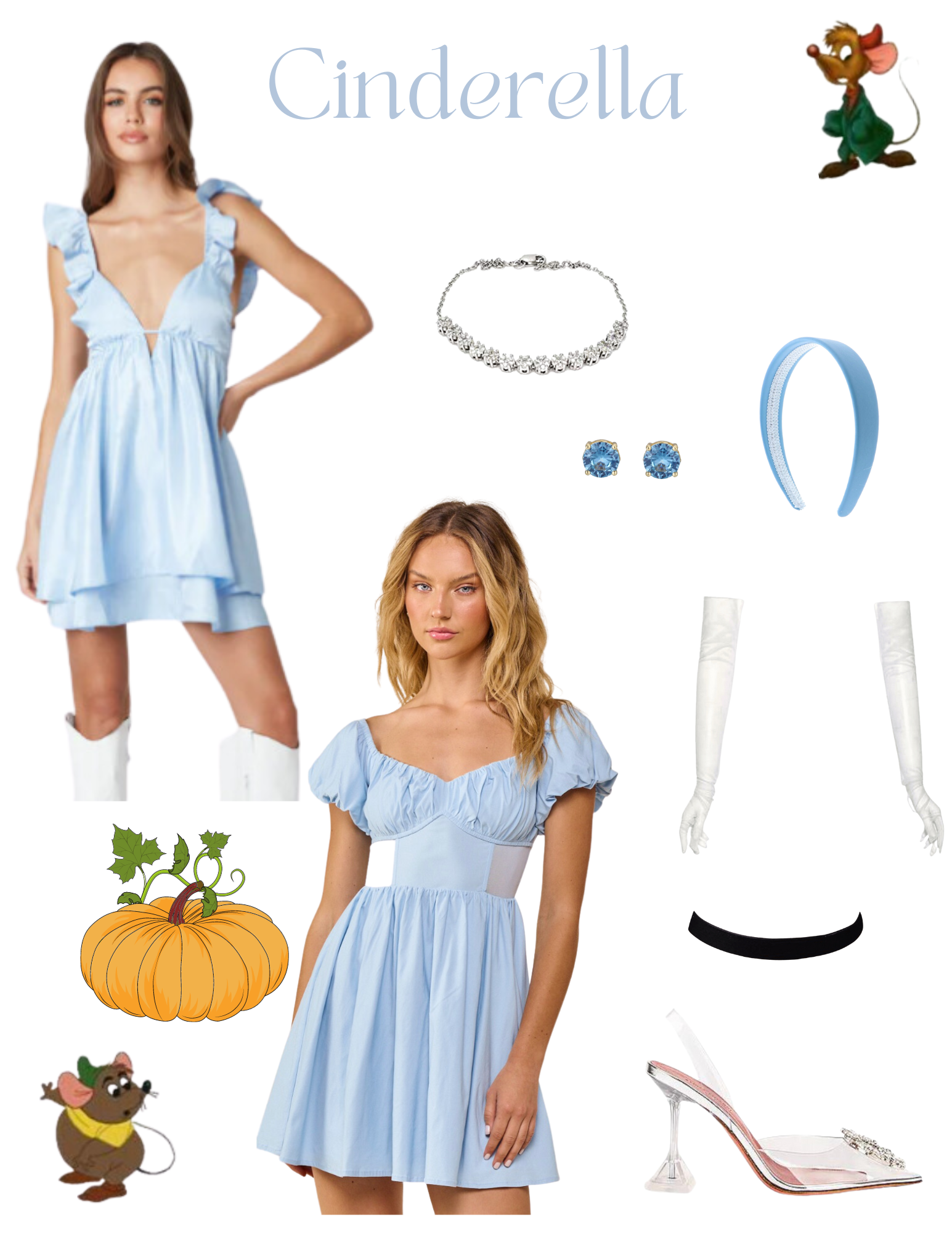 Light Blue Babydoll Ruffle Mini