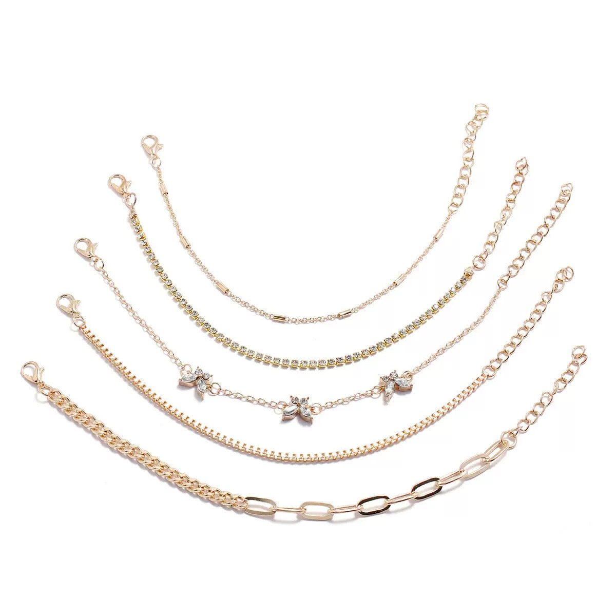 Fairy-like Butterfly Charm Bracelet Set of 5