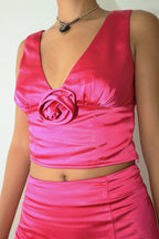 Magenta Rose Satin Detail Set