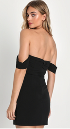 Black Off the Shoulder Bodycon Mini