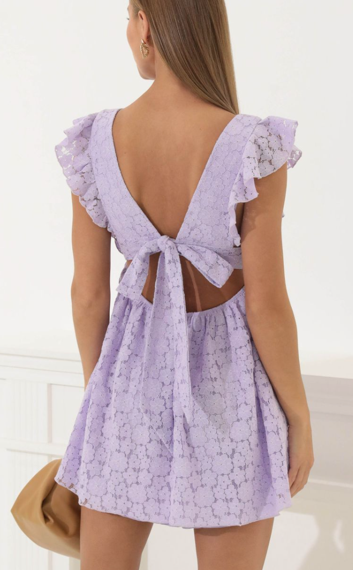Lavender Lace Ruffle Mini