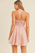 Rose Strapless Babydoll Mini