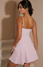 Blush Asymmetric Ruffle Detail Mini