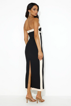 Black & Tan Color Block Midi