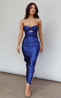 Navy Blue Cut-Out Twist Front Maxi