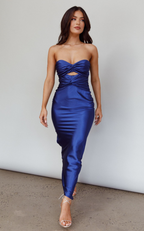 Navy Blue Cut-Out Twist Front Maxi