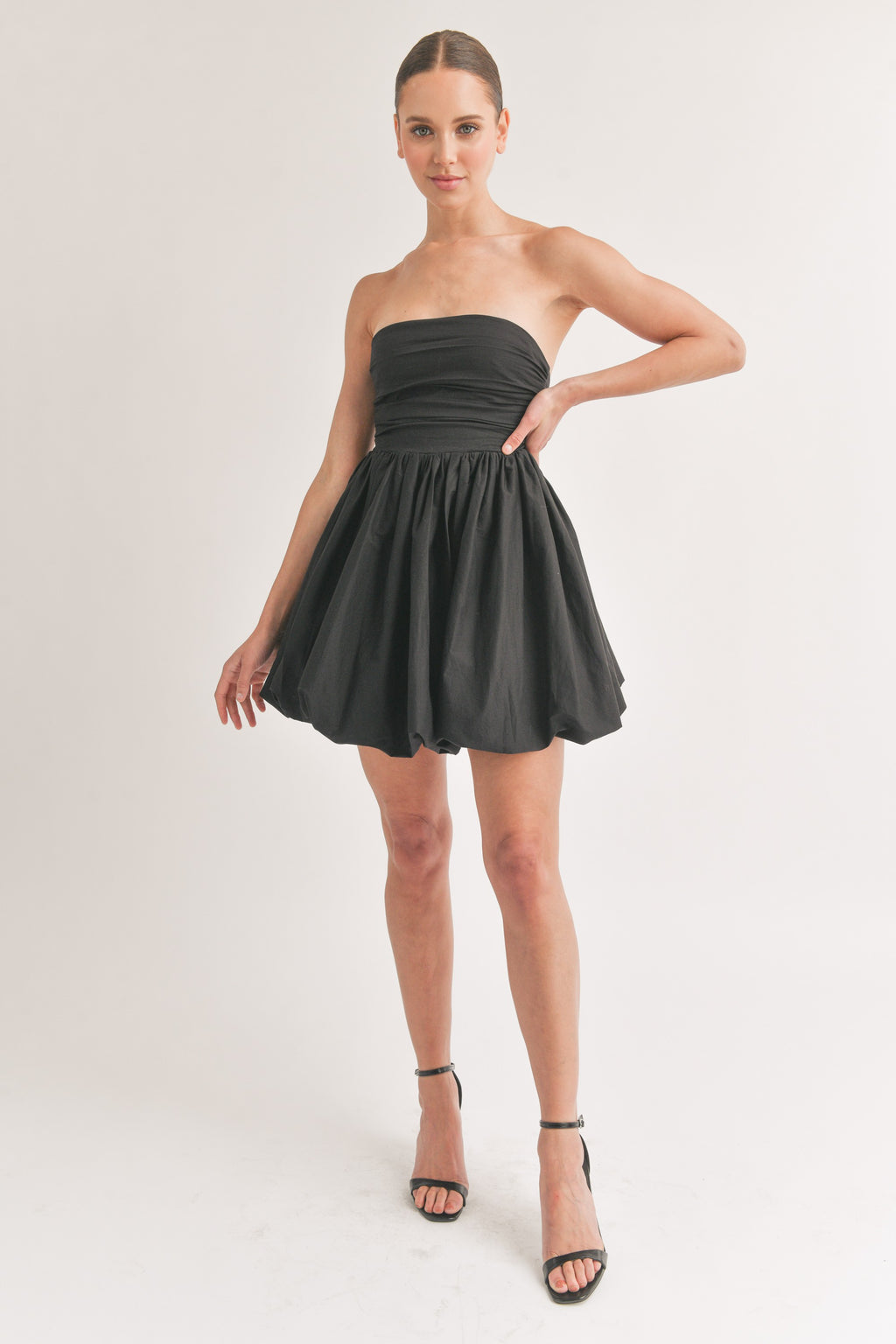 Black Bubble Lace-Up Back Mini