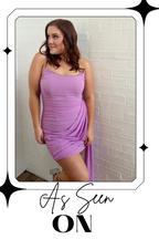 Lavender Mesh Drape Bodycon Mini