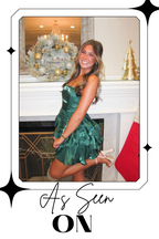 Emerald Chiffon Ruffle Mini
