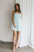 Mint Ruched Bust Satin Mini