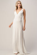 Ivory Satin Column Maxi