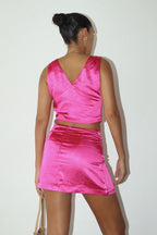 Magenta Rose Satin Detail Set