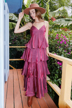 Burgundy Tiered Maxi