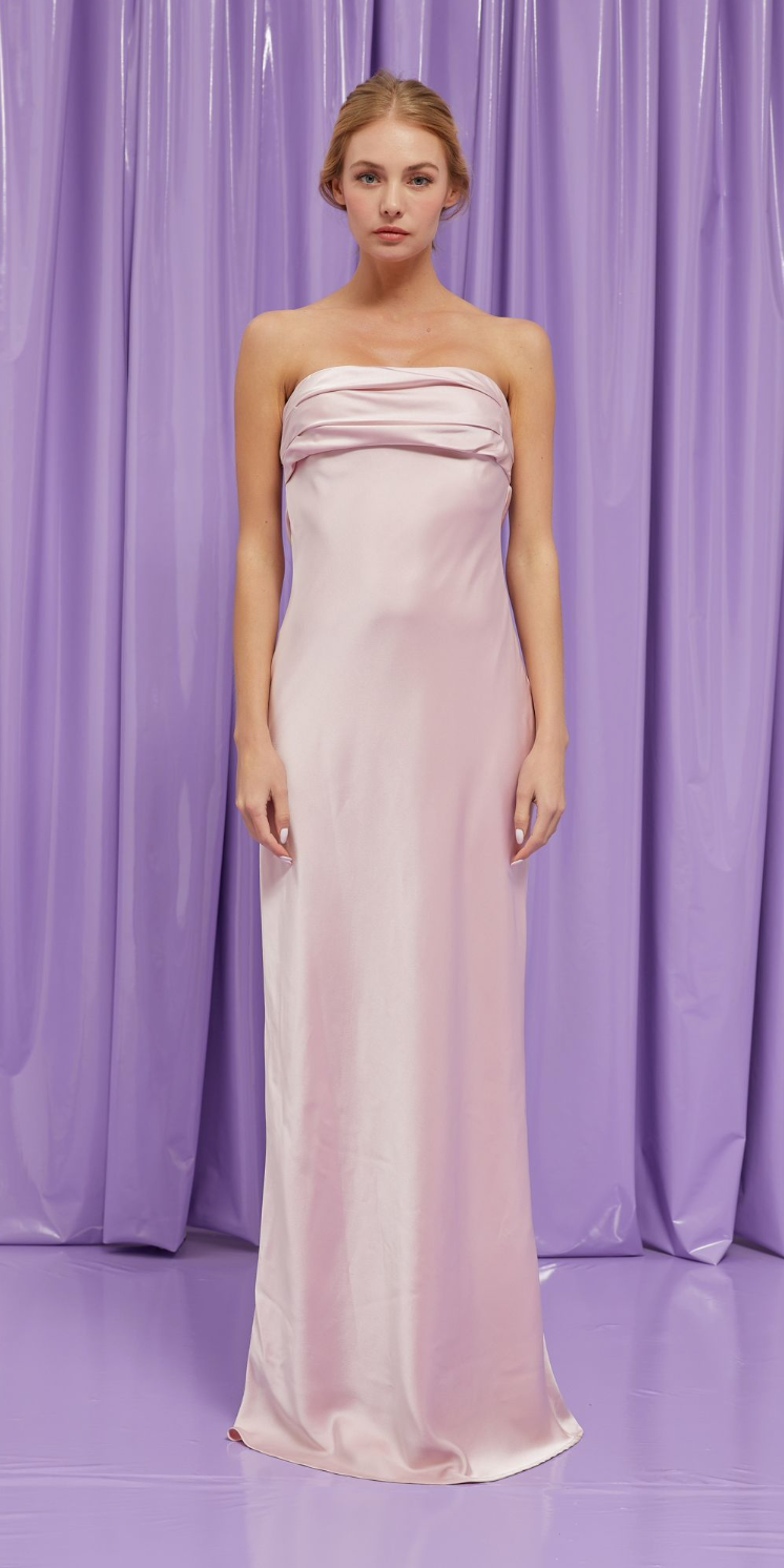 Blush Strapless Low Back Maxi