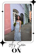 Blue Floral Tiered Skirt Maxi