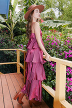 Burgundy Tiered Maxi