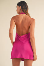 Magenta High Neck Cowl Mini