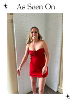 Red Satin Rose Detail Mini