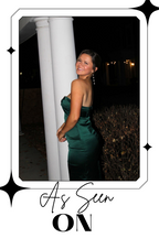 Emerald Rose Detail Satin Maxi