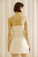 Cream Floral Detail Keyhole Mini