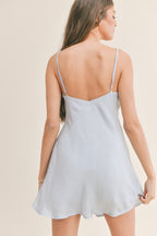 Light Blue Bustier Satin Mini
