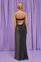 Black Strapless Column Maxi