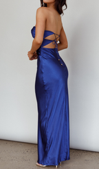 Navy Blue Cut-Out Twist Front Maxi