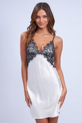 Black & White Lace Slip Mini