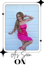 Magenta Strapless Side Tie Mini