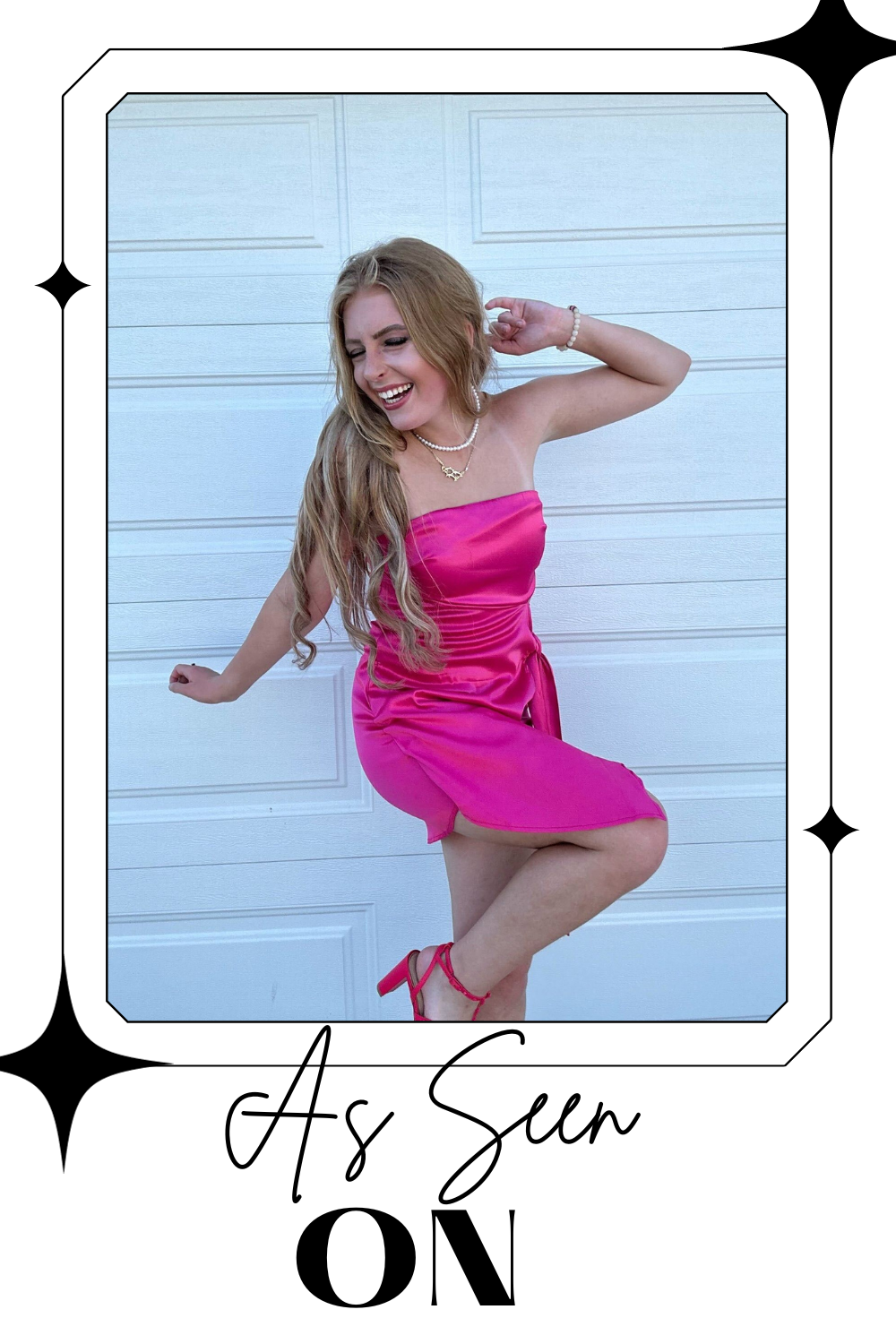 Magenta Strapless Side Tie Mini