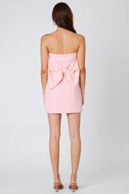Pink Strapless Bow Back Mini
