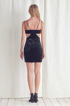 Black Velvet Cut-Out With Rhinestones Mini