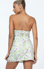 Green and Purple Floral Tie Back Mini