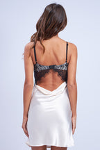 Black & White Lace Slip Mini