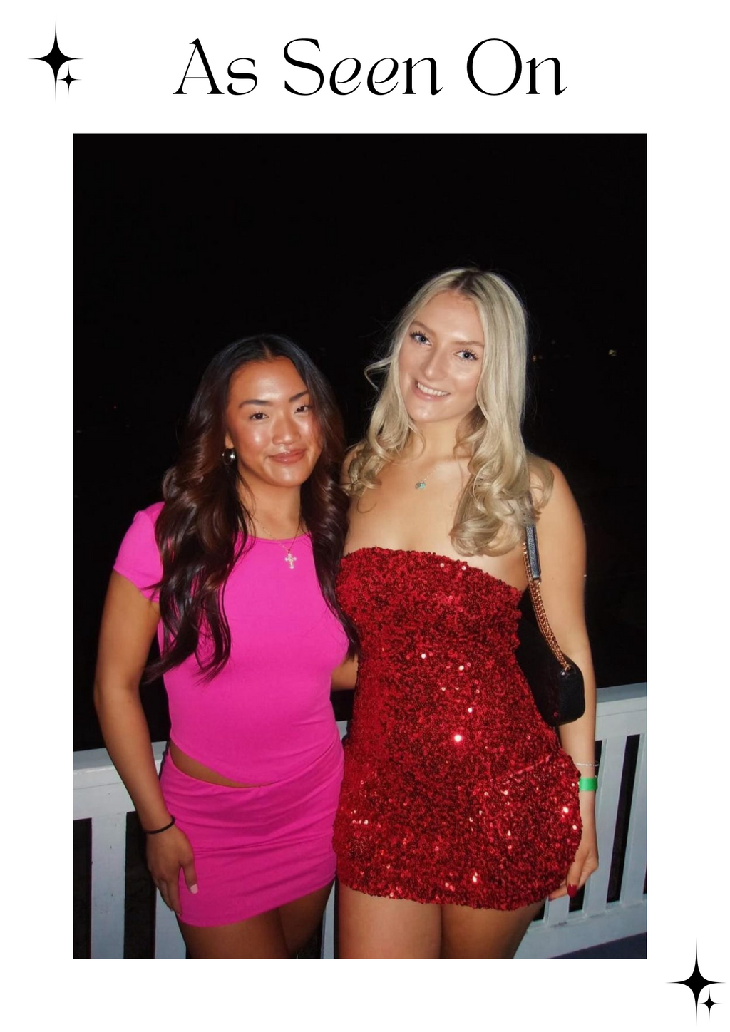 Red Strapless Sequin Pocket Mini