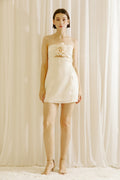 Cream Floral Detail Keyhole Mini