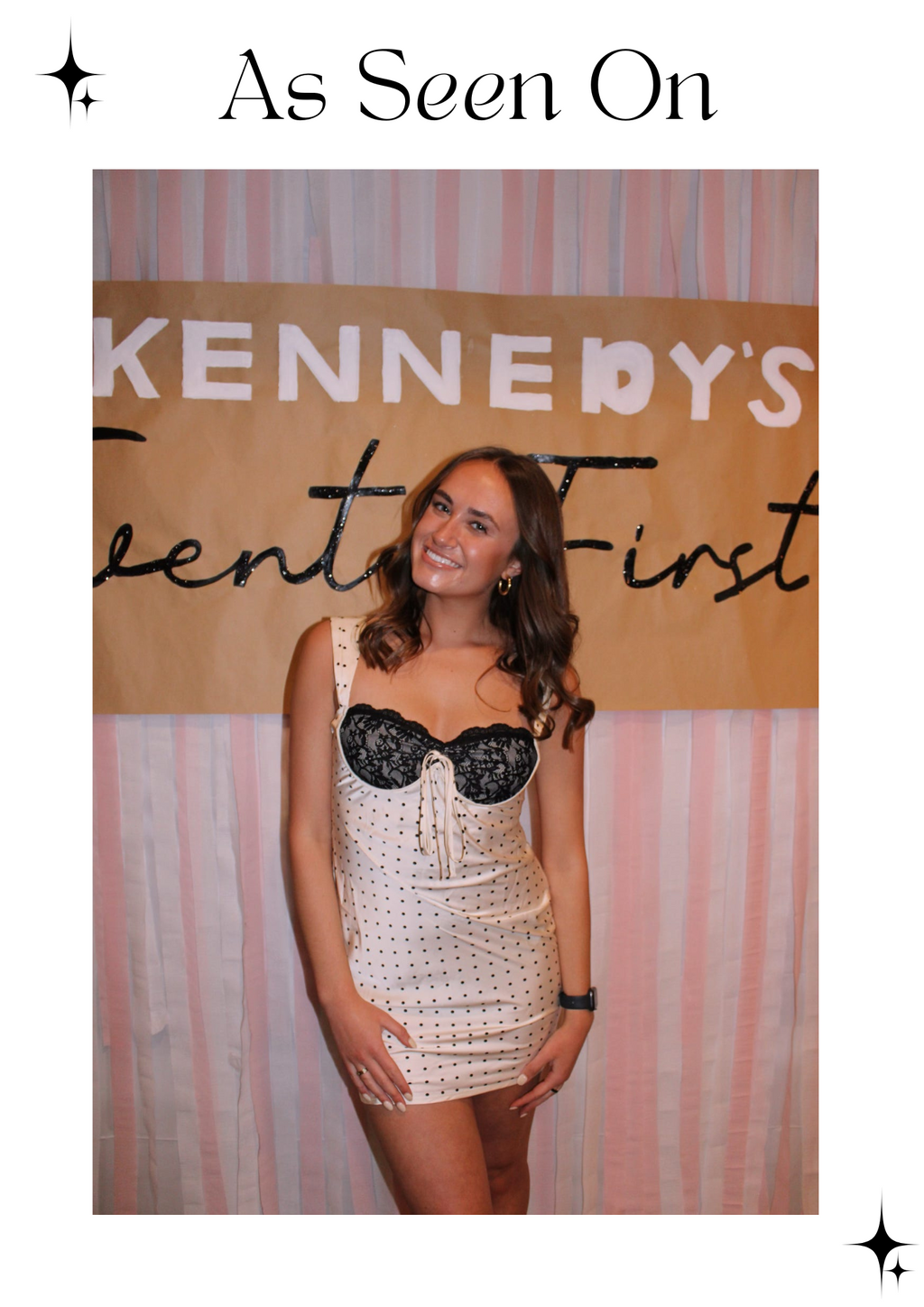 White Polka Dot Black Lace Slip Mini