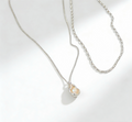 Baroque Style Necklaces Set of 2 (Silver Color)