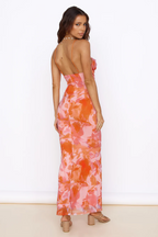 Orange Mesh CrissCross Midi