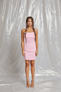 Light Pink Strapless Side Slit Mini