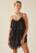 Sequin Ruffle Tiered Mini