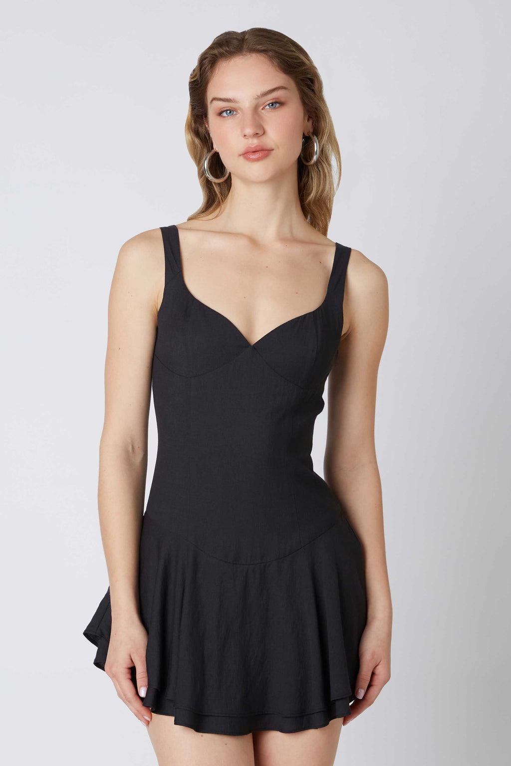 Black Dropwaist Tiered Romper