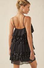 Sequin Ruffle Tiered Mini