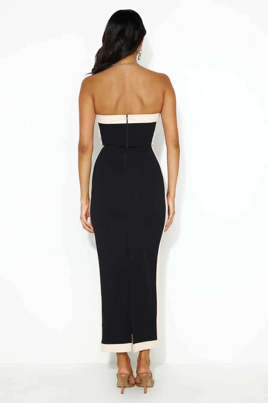 Black & Tan Color Block Midi